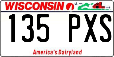 WI license plate 135PXS