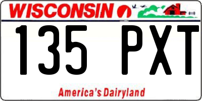 WI license plate 135PXT