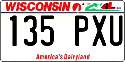 WI license plate 135PXU