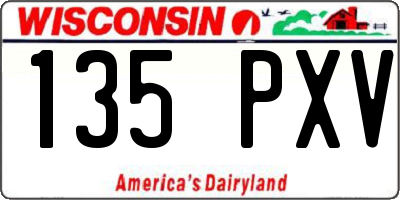 WI license plate 135PXV
