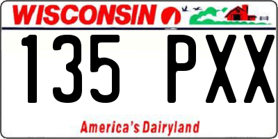 WI license plate 135PXX