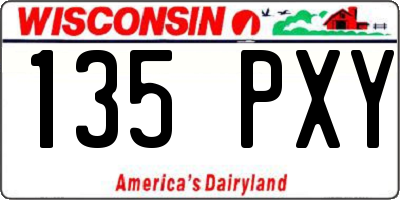 WI license plate 135PXY