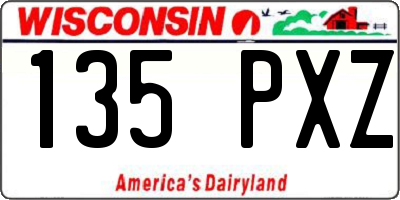 WI license plate 135PXZ