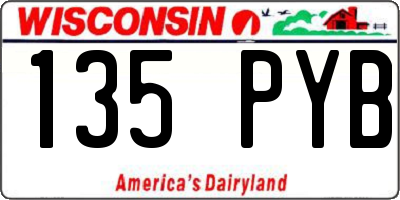 WI license plate 135PYB