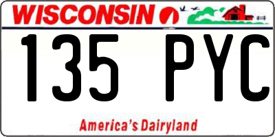 WI license plate 135PYC