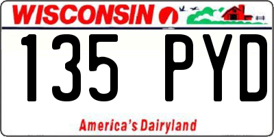 WI license plate 135PYD