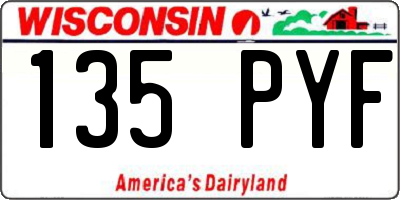 WI license plate 135PYF