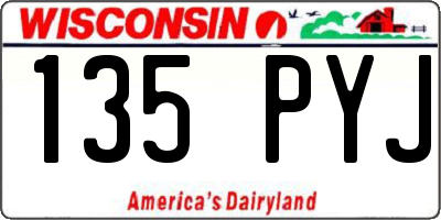 WI license plate 135PYJ