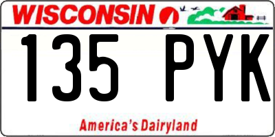 WI license plate 135PYK