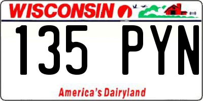 WI license plate 135PYN