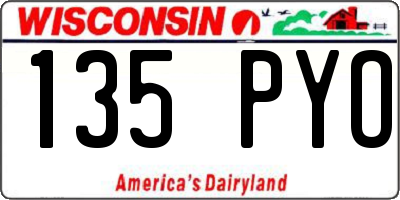 WI license plate 135PYO