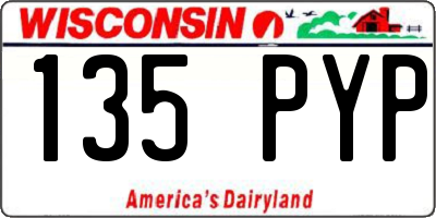 WI license plate 135PYP