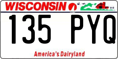 WI license plate 135PYQ