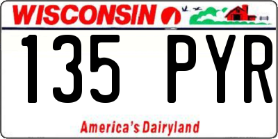 WI license plate 135PYR