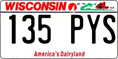 WI license plate 135PYS