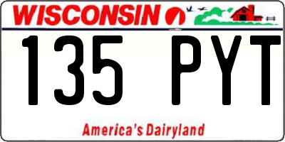 WI license plate 135PYT