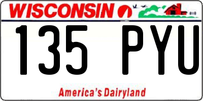 WI license plate 135PYU