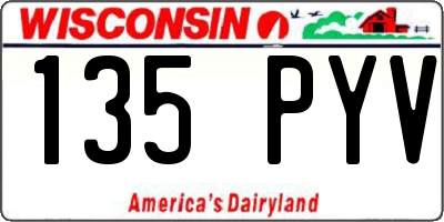WI license plate 135PYV