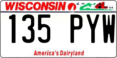 WI license plate 135PYW