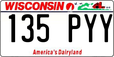 WI license plate 135PYY