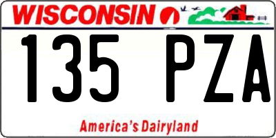 WI license plate 135PZA
