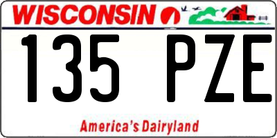 WI license plate 135PZE