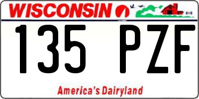 WI license plate 135PZF