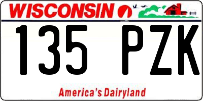 WI license plate 135PZK