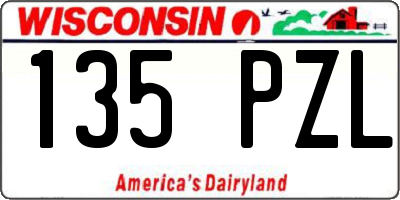 WI license plate 135PZL