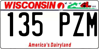 WI license plate 135PZM
