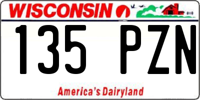 WI license plate 135PZN