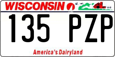 WI license plate 135PZP
