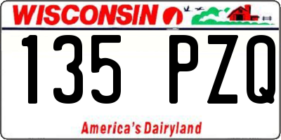WI license plate 135PZQ