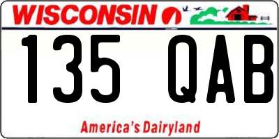 WI license plate 135QAB