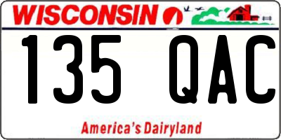 WI license plate 135QAC