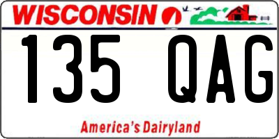 WI license plate 135QAG