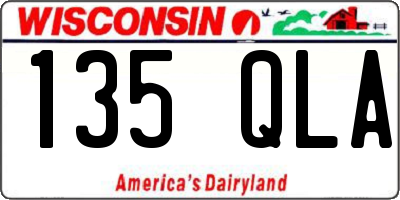 WI license plate 135QLA
