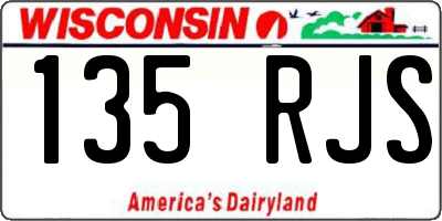 WI license plate 135RJS