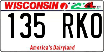WI license plate 135RKO