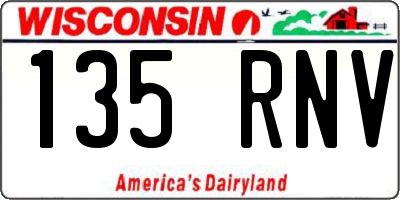 WI license plate 135RNV