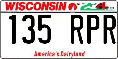 WI license plate 135RPR