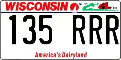 WI license plate 135RRR