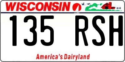 WI license plate 135RSH
