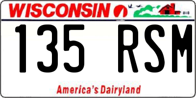 WI license plate 135RSM