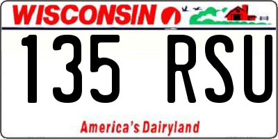 WI license plate 135RSU
