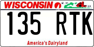 WI license plate 135RTK