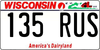 WI license plate 135RUS