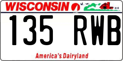 WI license plate 135RWB