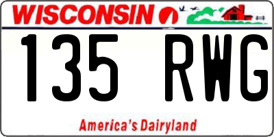 WI license plate 135RWG