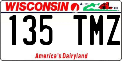 WI license plate 135TMZ